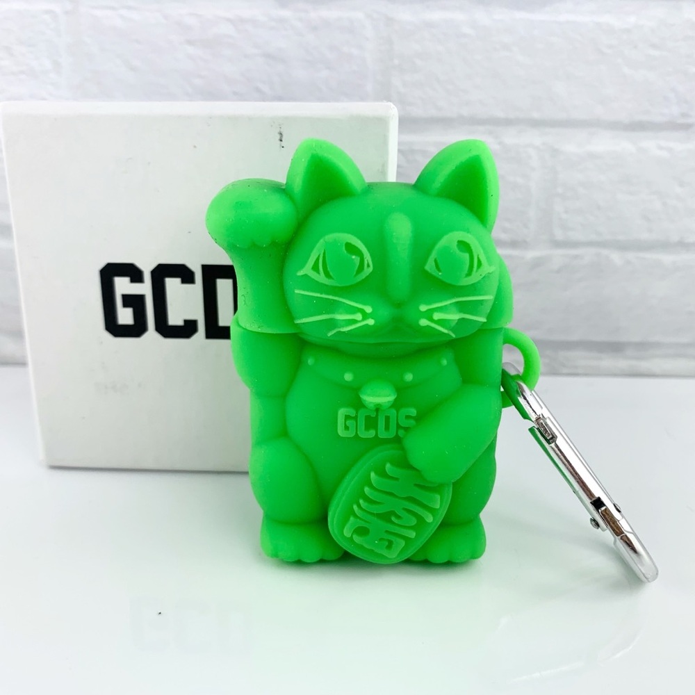 GCDS Cat Airpods 1 & 2 Silicone Case In Green